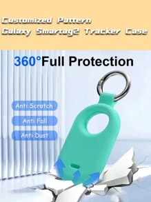 1pc Customized Silicone Protective Case With Laser Printed Logo For Galaxy SmartTag 2 Locator, Anti-Lost Tracking Device Cover Compatible With Samsung Galaxy SmartTag 2 Keychain - White+Blue+Green+Pink - White - View 4