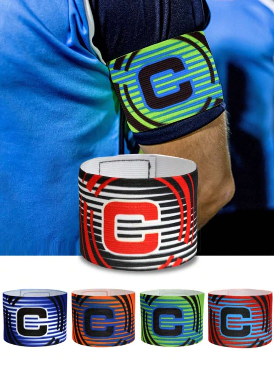 1pc Basketball/Football Captain Armband With Hook And Loop, Colorful Sleeve Badge For Sports Game - Multicolor - View 1