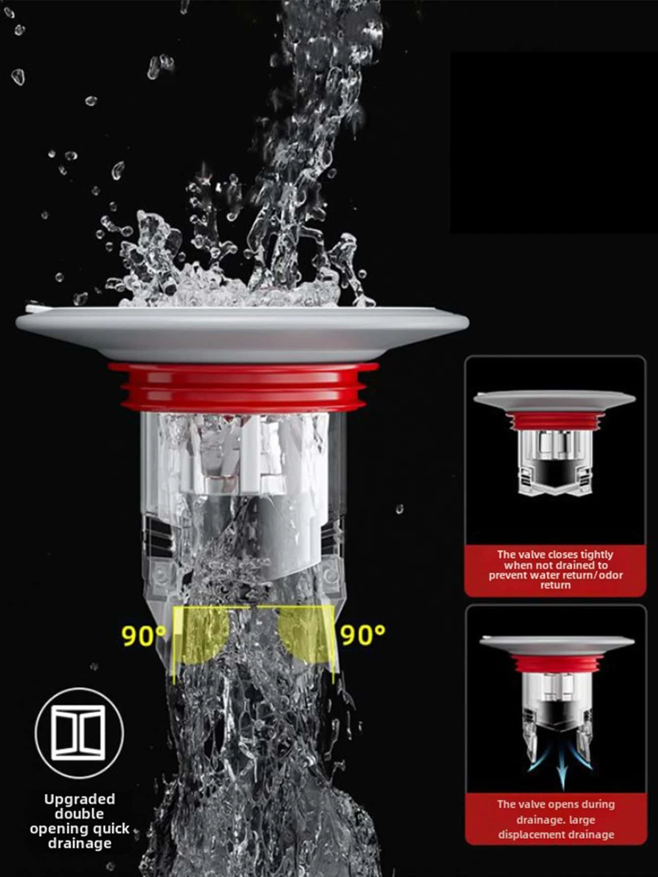 Bathroom Floor Drain Cover Odor Eliminator, Silicone Sewer Deodorizer