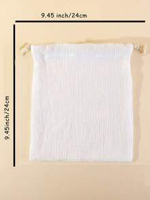 Set de 3 bolsas de tela de gasa con estampado de dibujos animados para guardar pañales de bebé, bolsa con cordón - Multicolor - Ver 5