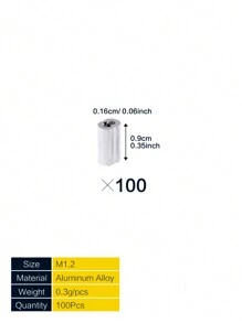 315-Pieces 8 Sizes Aluminum Crimping Loop Sleeve Double Barrel Ferrule For Wire Rope And Cable Line End Assortment Kit - M1.2-M6 - Silver - View 13