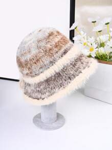 1pc Women's Fashionable Warm Bucket Hat, Fleece Hat, Suitable For Autumn/Winter Outings, Dates And Other Occasions