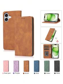 Telefoonhoesjes Portemonnee 1 st. Sterke magnetische flipcover Muntkaarthoes, Mode Zakelijke mobiele telefoonhoes Compatibel met iPhone en Galaxy