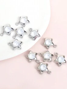 10 chiếc vòng cổ hợp kim hình ngôi sao năm cánh đính đá nhiều màu sắc ngọt ngào và mát mẻ, vòng cổ vòng tay hoa tai phụ kiện tóc trâm cài điện thoại, mặt dây chuyền hợp kim hình ngôi sao năm cánh tự làm, phụ kiện trang sức đa năng và dễ sử dụng - Quà tặng hoàn hảo cho người yêu và bạn bè - ngôi sao năm cánh - Xem 20