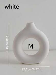 1pc Vaso de flores moderno em formato de donut de plástico de cor sólida, recipiente floral, decoração de vaso estilo minimalista boho neutro para flores frescas, mesa, estante, lareira, sala de estar, quarto, escritório, festa de casamento