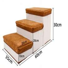 Cầu thang gấp gọn cho chó, giường bậc thang cho thú cưng, ghế sofa leo trèo cho chó, cầu thang cho thú cưng, đồ dùng hàng ngày cho thú cưng trong nhà. - xám - Xem 3