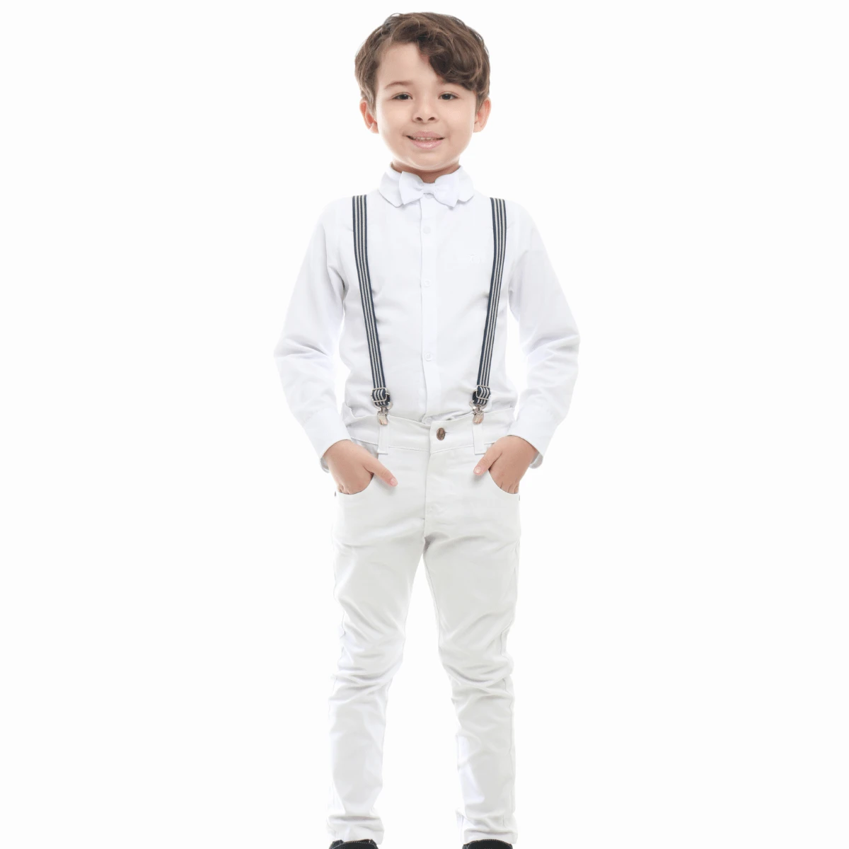 White Christening Baby Boy's Clothing, Social Sizes 1 To 8 - 白色 - 查看 1