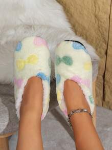 Dép đi trong nhà đế mềm cho nữ, tất đi trong nhà, dép đi trong nhà ấm áp có thể giặt được - Màu vàng - Xem 1