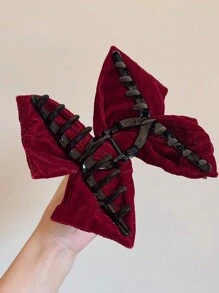 1 件天鹅绒三角形发夹，时尚优雅，适合女士和女孩聚会和拍照服装搭配 - 彩色 - 查看 6