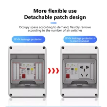 NetHong 5-Way Consumer Unit Fuse Box With RCD Breaker For Garage Shed Camper Caravan Van - Blanco - Ver 8