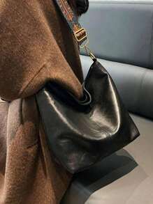 1 件装时尚斜挎包，优质 PU 皮革材质，便携大容量纯色单肩包，女式复古风格，单肩包女士小号斜挎包钱包，多拉链金属装饰单肩包，手提包多功能口袋，轻巧耐用，适合通勤、上学和日常使用，是送给女性的理想礼物，情人节和母亲节的最佳选择 - 黑色 - 查看 12