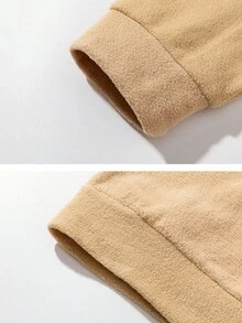 Nueva lista de otoño e invierno nuevos hombres de color sólido shaker suéter cómodo cálido medio abierto placket zip cuello de manga larga suéter unisex viento de la moda casual tops - Negro - Ver 8