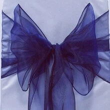 10pcs Organza Chair Back Decorative Ribbon, Navy Blue Organza Bowknot Chair Decorations For Wedding, Banquet Dining Table Decor, 18cm Wide, 275cm Long, Needs DIY Tied Into Bow Shape, Glass Yarn Chair Back Veil Party Decorations, Organza Tent, Staircase Organza Flower, Outdoor Tent Decor, Wedding Ceremony, Graduation Party, Back-To-School Ceremony Atmosphere Props, Gift Packing Decorative Ribbons - Multicolor - View 29