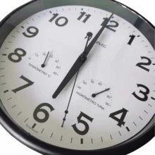 Black Wall Clock 26cm Temperature Humidity Ref 660072 Tick-Tac - màu đen - Xem 2