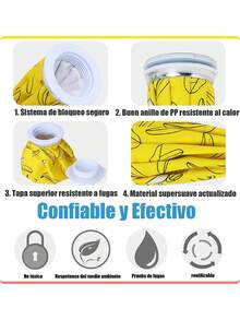 1 Pieza Bolsa De Agua Caliente Con Patrón Lindo, Reutilizable, Para Usar En Frío y Caliente, Almohadilla Fría Para Lesiones y Alivio Del Dolor, Terapia De Calor y Frío, Muela Del Juicio, Lactancia, Ojos Cansados, Fácil De Transportar, Pequeña y Fácil De Almacenar, - Regalo Del Día De San Valentín Para Niños, Mujeres Ideal  Regalo (Estilo De Fruta Lindo) - Amarillo - Ver 10
