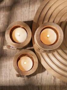 Portacandele decorativi per la casa, portacandele in legno, portacandele per doccia nuziale, portacandele cilindrici di legno anticati per meditazione, hotel o decorazione per matrimoni, candele di cera moderne per casa, feste di compleanno, San Valentino