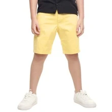Boys' Bermuda Shorts In Twill, Assorted Colors - 黃色 - 查看 4