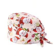 1 pezzo Cappello da infermiera in poliestere stampato, berretto da lavoro per costume e rappresentazione, regolabile e traspirante, adatto per medici pediatrici, adatto per Ognissanti e Natale, unisex