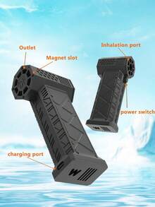 Quạt cầm tay Turbo công suất cao có thể sạc lại dùng cho ô tô, quạt ngoài trời - màu đen - Xem 8