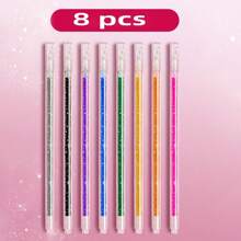 48pcs/24pcs/18pcs/12pcs/8pcs Color Flash Ballpoint Pen Set, 1.0mm Medium Pen Tip, Waterproof, Plastic Ball Pen, Clear And Visible Ink Volume, Suitable For Cardboard, Painting, Marking, Diary, Coloring, Art Projects. 48 Colors To Choose From, Very Bright Metallic Colors Back To School