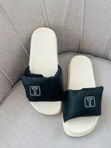TRZ Flat Clog Soft Sole Low Adjustable Sandal Slipper Closure - màu đen - Xem 4