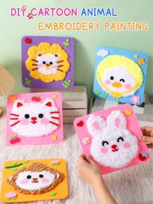 1pc DIY Sewing Craft Kit For Kids, Christmas Handmade Toys, Christmas Small Gifts, Santa Claus, Snowman, Christmas Tree, Reindeer, Gingerbread Man, Creative Cartoon, Knitted Embroidery Painting, Material Pack, Educational DIY Craft Kit,Diy,Embroidery Kit,Embroidery