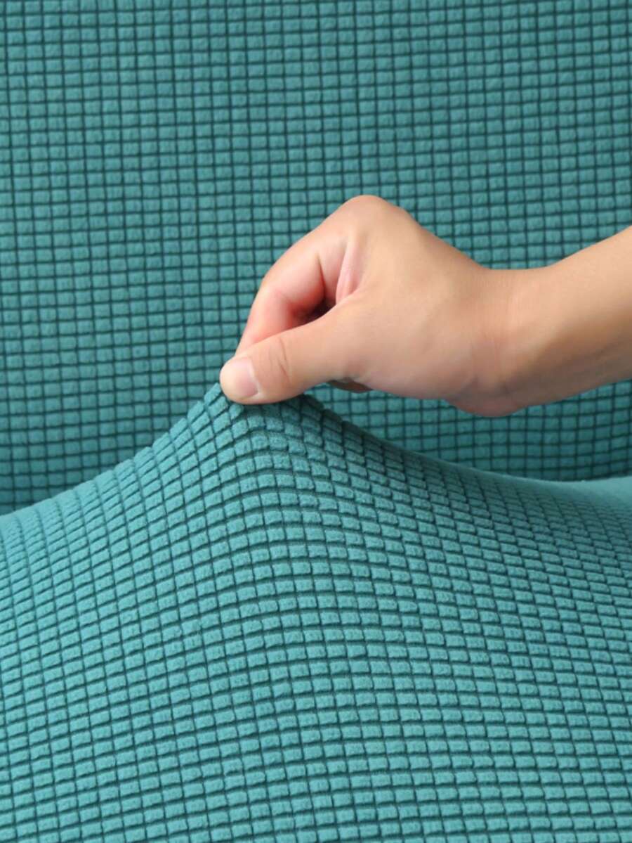 1pc Plain Skirt Style Sofa Slipcover, Polyester Fiber Armless Sofa