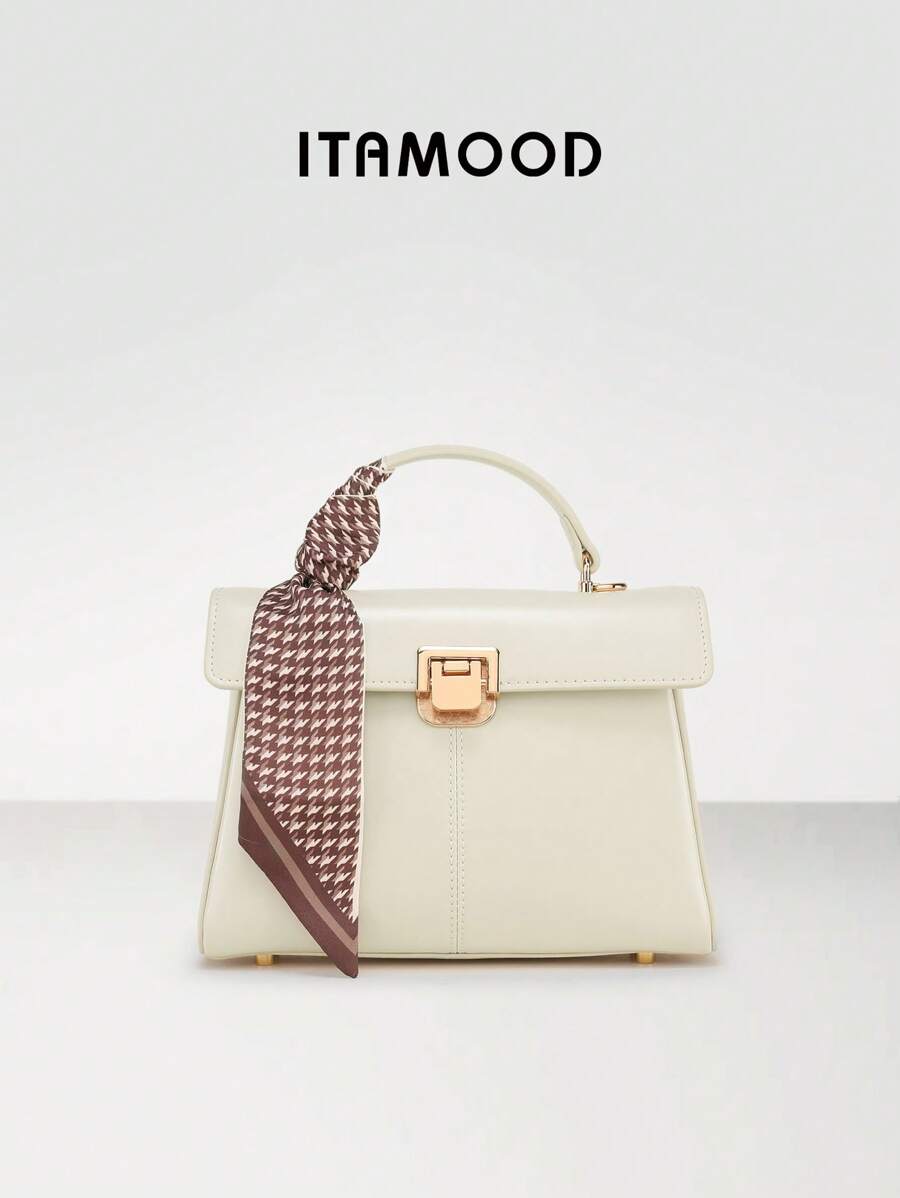 ITAMOOD Túi xách thiết kế thanh lịch, nhẹ nhàng, sang trọng, công sở, giản dị, lấy cảm hứng từ nhà thiết kế & túi đeo vai vuông, túi xách da sợi nhỏ