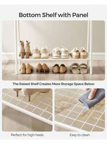 SONGMICS Clothes Rail, Clothes Rack, Garment Rack With Steel Frame, With Hanging Rail And Shelf, 33.5 X 92.5 X 153 Cm, For Bedroom, Dressing Room, Laundry Room, White - White - View 4