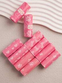 10pcs/12pcs Pink Series Pet Waste Bags, Printed Dog Poop Bag, Pooper Scooper Bag, Outdoor Walking Cleanup Bags - Multicolor - View 25