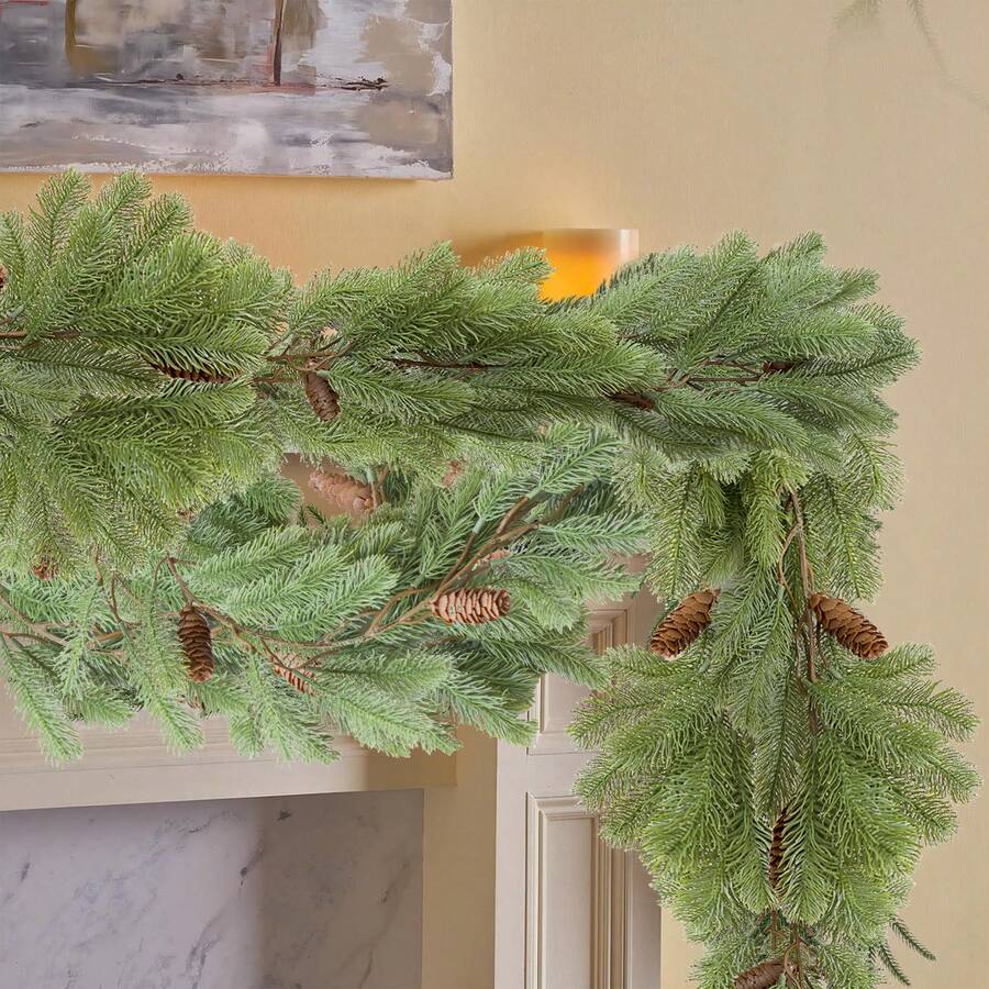 1pc Artificial Christmas Pine Needle & Vine Decor, Fake Plant Accessory