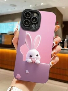 1 个心形粉色兔子设计手机壳，适用于 iPhone 16/15/15Plus/15Pro/15ProMax、14/14Plus/14Pro/14ProMax、13/13Pro/13ProMax、12/12Pro/12ProMax、11/11/11Pro Max/X/XS，防污，时尚，畅销 - 彩色 - 查看 1