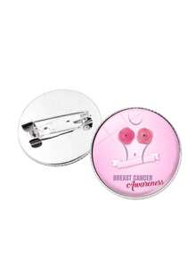 1pc Pink Ribbon Pin, Breast Cancer Awareness Promotion Advocacy Badge - Pink - View 8