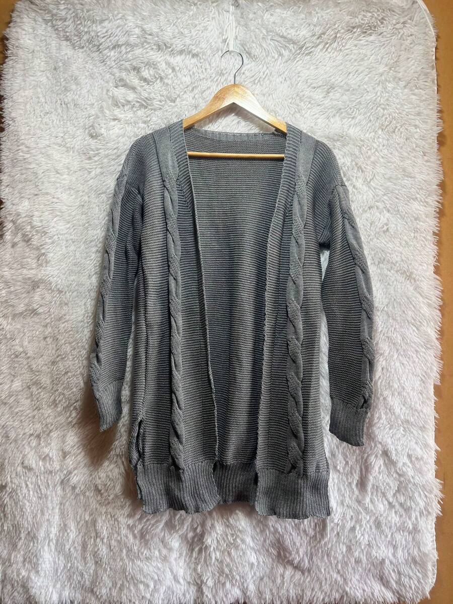 BRAIDED COAT FR222 - 灰色 - 查看 1