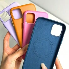 High Quality Magnetic Leather IPhone 11 12 13 14 15 Pro Max Textured Skin Feel - Xanh đậm - Xem 7