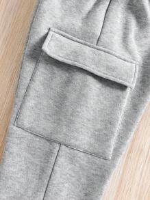 Tween Boy Letter Graphic Print Crew Neck Long Sleeve Sweatshirt And Sweatpants Casual Set