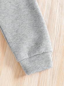 Tween Boy Letter Graphic Print Crew Neck Long Sleeve Sweatshirt And Sweatpants Casual Set