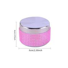 1pc 50g Empty Refillable Compact Powder Case With Puff, Rhinestones Decor, Portable And Compact - Multicolor - View 2