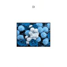 YIKES 1 pièce Murale en canevas florale bleue et blanche, pissenlit, pivoine, orchidée, affiche et impression de plante à fleurs, cadeau idéal pour la décoration moderne d'une salle de séjour et de la maison, sans cadre