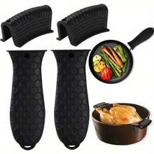 2/4/8pcs High Temperature & Abrasion Resistant Pot & Pan Handle Covers, Pot/Pan Lid Grip, Prevents Scalding, For Casserole, Steamer & Soup Pot