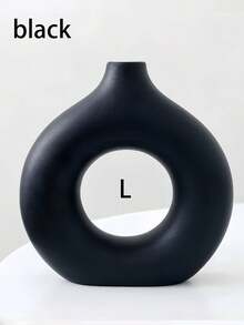 1pc Vaso de flores moderno em formato de donut de plástico de cor sólida, recipiente floral, decoração de vaso estilo minimalista boho neutro para flores frescas, mesa, estante, lareira, sala de estar, quarto, escritório, festa de casamento