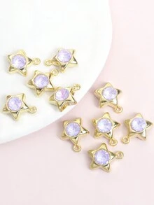 10 chiếc vòng cổ hợp kim hình ngôi sao năm cánh đính đá nhiều màu sắc ngọt ngào và mát mẻ, vòng cổ vòng tay hoa tai phụ kiện tóc trâm cài điện thoại, mặt dây chuyền hợp kim hình ngôi sao năm cánh tự làm, phụ kiện trang sức đa năng và dễ sử dụng - Quà tặng hoàn hảo cho người yêu và bạn bè - ngôi sao năm cánh - Xem 14