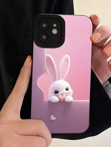 1 个心形粉色兔子设计手机壳，适用于 iPhone 16/15/15Plus/15Pro/15ProMax、14/14Plus/14Pro/14ProMax、13/13Pro/13ProMax、12/12Pro/12ProMax、11/11/11Pro Max/X/XS，防污，时尚，畅销 - 彩色 - 查看 4