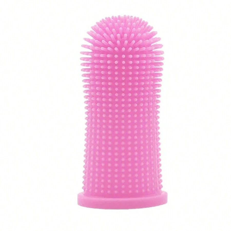 Pellet Digital Electronic Technology Co 5-Pieces: Super Soft Pet Finger Toothbrush Teeth Cleaning Silicone Tooth Brush - 粉色 - 查看 1