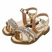 Children's Sandals With Low Sole, BRAID AND SHINE - 金色 - 查看 1