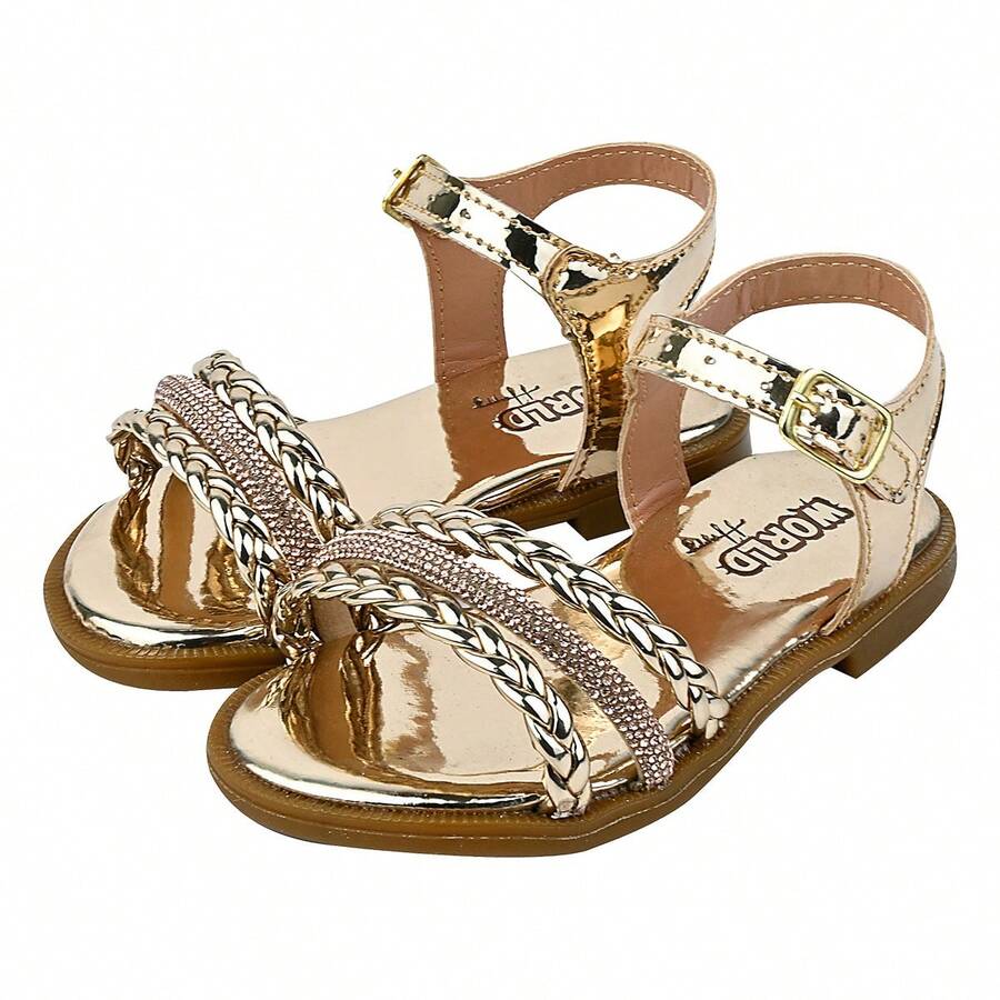 Children's Sandals With Low Sole, BRAID AND SHINE - 金色 - 查看 1