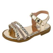Children's Sandals With Low Sole, BRAID AND SHINE - 金色 - 查看 2