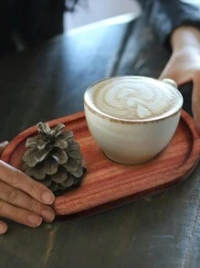 Customized Thanksgiving Minimalist Wooden Coffee Tray, Dessert Tea Holder, Household Camphor Wood Cup Dish Coaster & Serving Platter