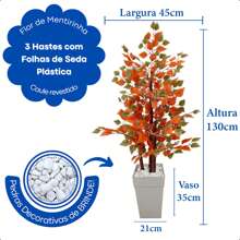Little Lie Flower Autumn Ficus Artificial Plant Large Decorative Rattan Pot - 白色 - 查看 4