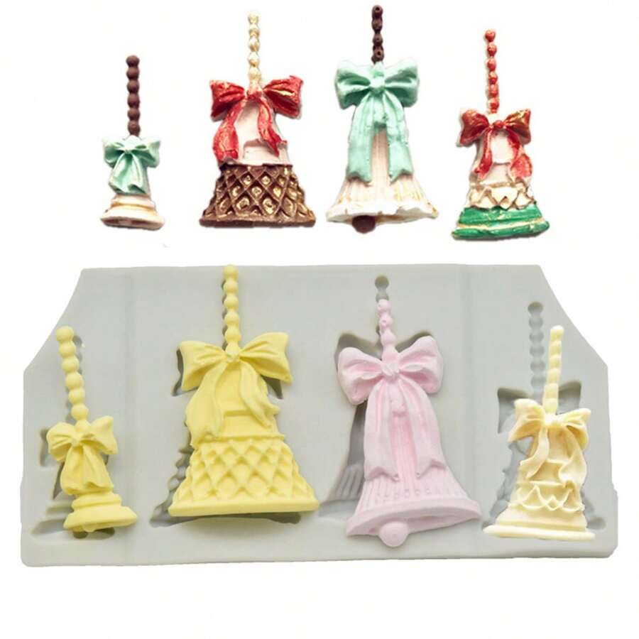 1pc Christmas Bell Silicone Mold, Candle Mold, Fudge Mold, Cake